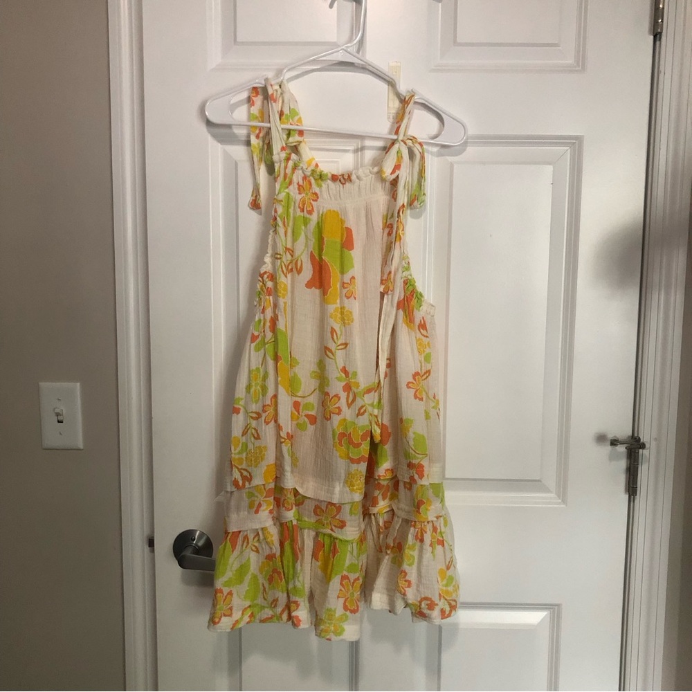 Free People Floral Fleur Cotton Tunic Shirt Top